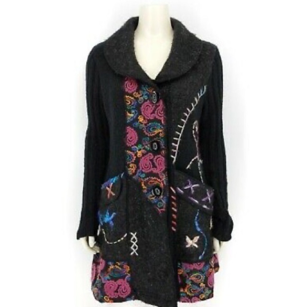 Liquid by Sioni Cardigan sweater jacket. Wool - Picture 3 of 3